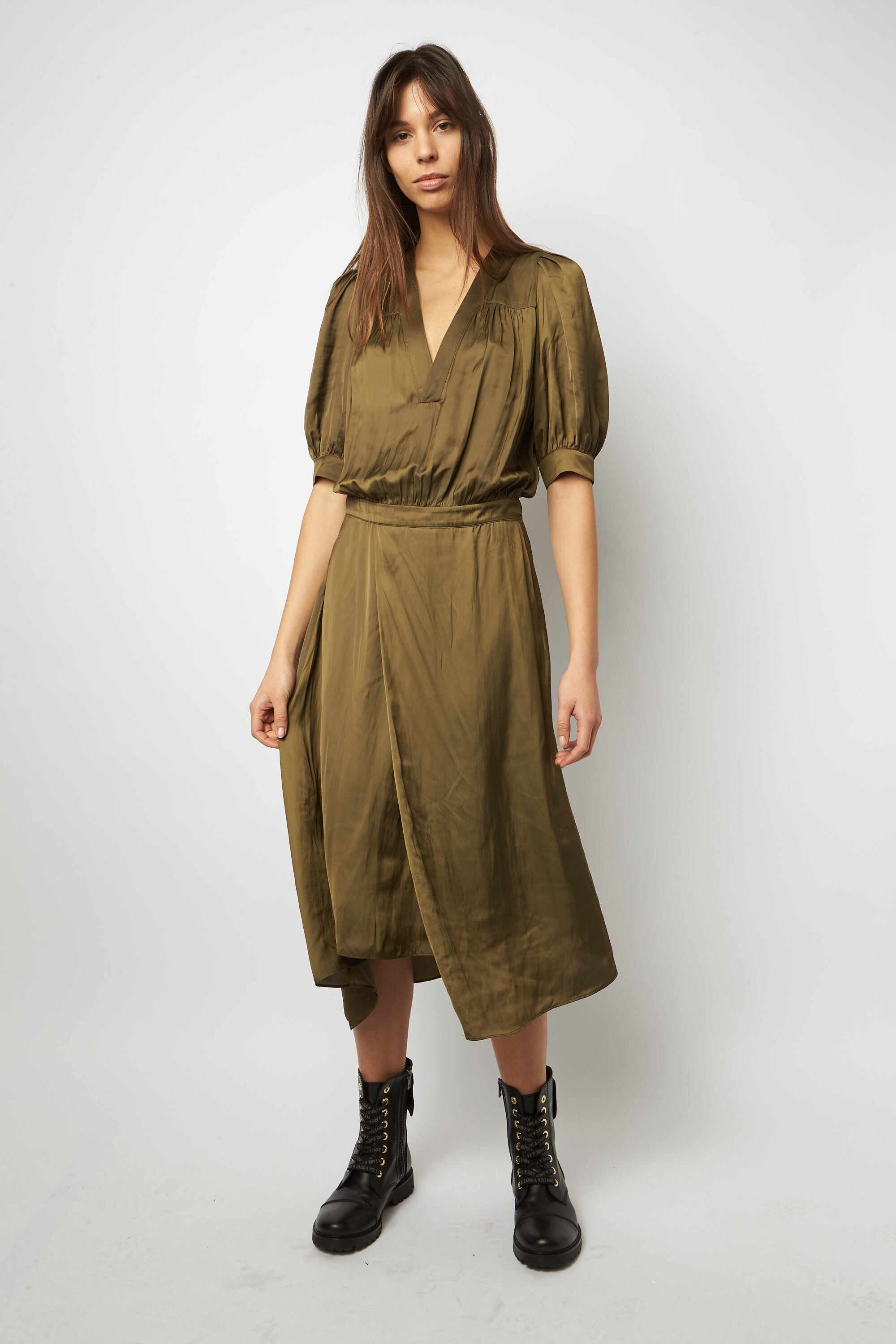 Ralia Satin Dress Bronze